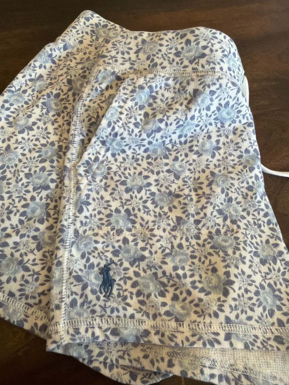 Ralph Lauren Blue Floral 100% Linen Tank Top cotton Shorts 2 pc Set, Size XS - Picture 8 of 14